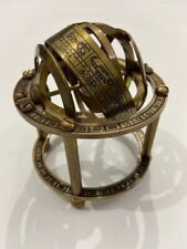 3" Brass Armillary Nautical Engrave Sphere Office Table Top Decorative Globe
