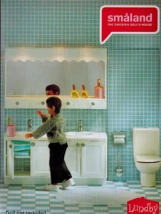 Lundby 60.2088 Smaland Badezimmer Set WC Spiegel - Kabel 4,5V - 1:18 - Bild 1 von 3
