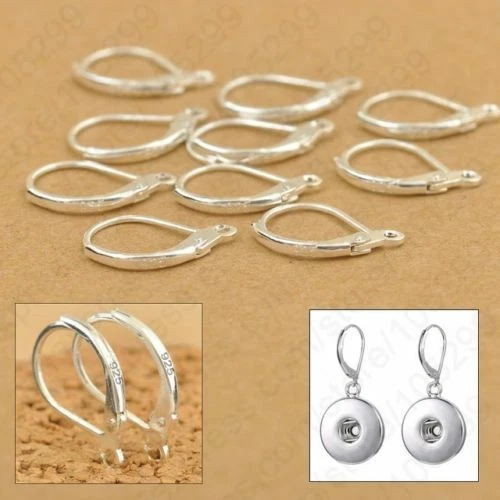 UK STOCK 20 PICS 10PAIRS 925 STERLING SILVER EARRING LEVER BACK CLIP EAR WIRES   - Image 1 of 1