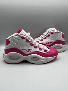 Reebok Question Mid Atomic Pink Toe - Kids Youth Size 4 (GW1511) Valentine’s Day - Picture 1 of 9
