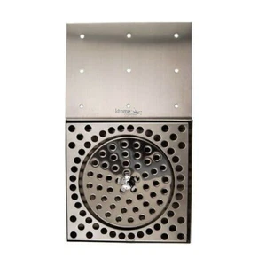 Stainless Steel Drip Tray - Counter Mount With Glass Rinser and Drain - Picture 1 of 3