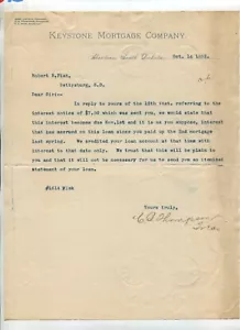 Vintage Letterhead KEYSTONE MORTGAGE CO 1892 Aberdeen SD - Picture 1 of 1