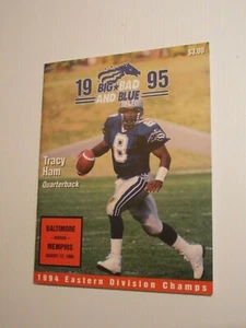 1995 Baltimore Stallions vs. Memphis Mad Dogs CFL Football Programm Tracy Ham - Bild 1 von 2