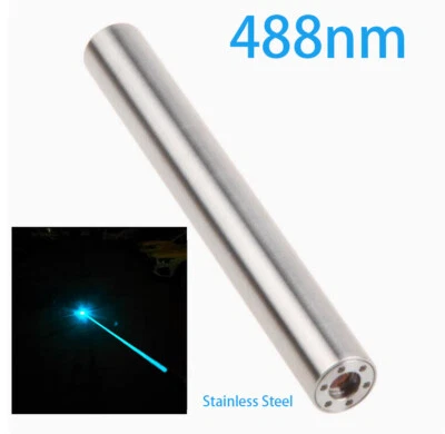 488 nm Cyan Laserpointer Stift Licht Edelstahl Mini Laser Lampe - Bild 1 von 4