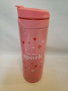 Davids Tea Be The Spark Pink Travel Mug Press Stainless - Picture 1 of 9
