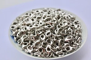 100 pz connettori chiusure colore argento fibbia moschettone 6x12 mm nichel free - Foto 1 di 3