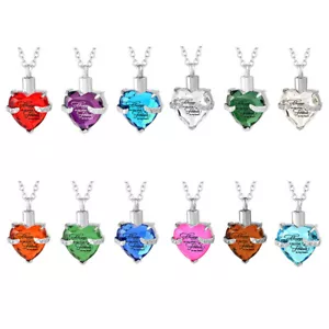 Collar urna corazón para cenizas - cremación joyería recuerdo colgante regalo - Imagen 1 de 25