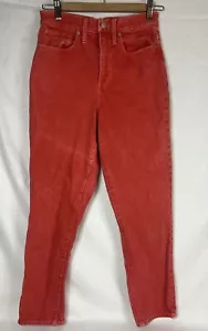 Madewell Womens The Mom Cropped Jeans Coral Pockets High Rise Size 24 - Picture 1 of 10