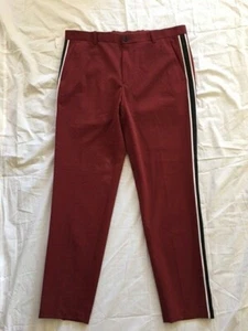 Pantaloni eleganti uomo nuovi senza etichette INC International Concepts a righe alla caviglia slim taglia 32 - Foto 1 di 8
