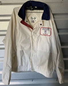 Vintage Winner Mate White Windbreaker Jacket Bowling League XL Champion Patch - Picture 1 of 4