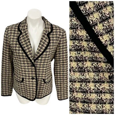 Blazer Christopher & Banks Mujer Mediano Tweed Chaqueta Trabajo Oficina Informal Preppy Foto 1 de 4