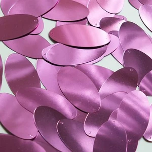Oval Sequin 1.5" Orchid Pink Metallic Loose Couture Paillettes - Picture 1 of 2