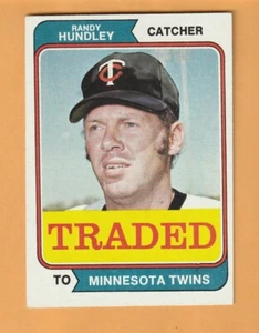 Randy Hundley Minnesota Twins 1974 Topps negociado #319T Virginia Cavaliers 7E - Imagen 1 de 2