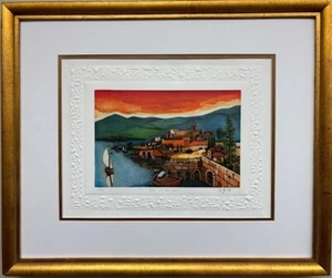 Amram Ebgi "Sea of Galilee" FRAMED Hand Signed & # Litho with Entaglio Art NEW - Picture 1 of 3