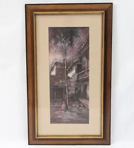 Manuel Eduardo Nieto 6x14 Vintage Orig. Crayón Dibujo Patio Patio Colombia - Imagen 1 de 11