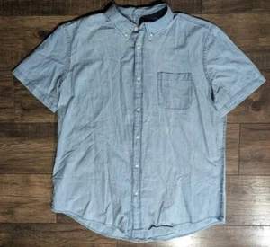 St Johns Bay Chambray Denim Jean Shirt Mens XXL Blue Short Sleeve Button Up NWT - Picture 1 of 15