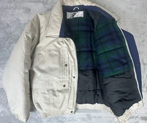 Vintage 90s Puffer Bomber Coat Mens Med Blanket Lined Cargo Canvas Chore Weather - Picture 1 of 15