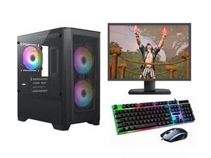FCS Gaming PC Computer 19" Bundle Intel Quad Core i5 2400 16GB 1TB GT710 WIN10 - Picture 1 of 6