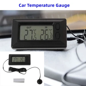 Temperature 12V LCD Digital Meter Indoor Outdoor Sensor Car Auto Thermometer - Picture 1 of 6