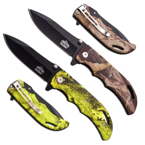 Master Cutlery - Couteau Pliant Camouflage Manche 10cm Lame Noire Clip - MU-A029 - Foto 1 di 2