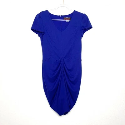 Mini Vestido MISS SIXTY M60 Reunido Acanalado Bodycon Manga Gorra Azul Real Talla 10 Foto 1 de 4