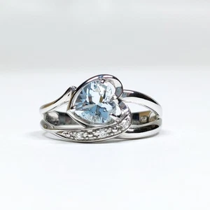 Jewelry Ring Aquamarine Gold White gold Light Blue 4109077 - Imagen 1 de 11