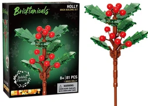 Bricktanicals Holly Brick Building Set Christmas Holiday Flowers 81 pc NIB - Picture 1 of 8