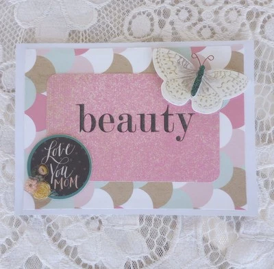 Handmade Beauty Greeting Card - Happy Mother's Day Best Mom Thanks Thankful  - Image 1 of 3