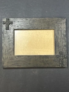 Picture Frame With Crosses, Rustic - Picture 1 of 6