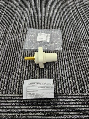 HUBBELL HBLFRSW Single Pole Female Receptacle Stud Terminal, 600V - White - Image 1 of 4