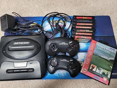 Sega Genesis Model 2 MK-1631 Console Bundle - 2 Controllers 8 Games Cords Tested - Image 1 of 4