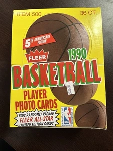 Fleer Basketball 1990 caja de tarjetas 36 paquetes sin abrir Michael Jordan - Imagen 1 de 3