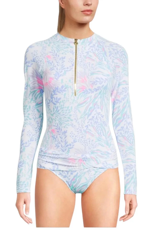 Top para mujer Lilly Pulitzer Nayte Rashguard UPF 5 Multi Via Del Mar Foto 1 de 1