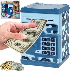 Elektronischer Kinder Safe Spardose ATM Geldautomat Tresor mit Passwort Code DE - Bild 1 von 17