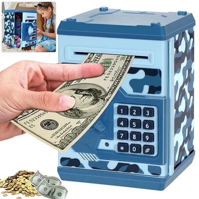Elektronischer Kinder Safe Spardose ATM Geldautomat Tresor mit Passwort Code DE - Bild 1 von 4