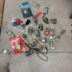 Lot Vintage And New Locks Keys Combinations Padlocks Most have Keys - Picture 1 of 8