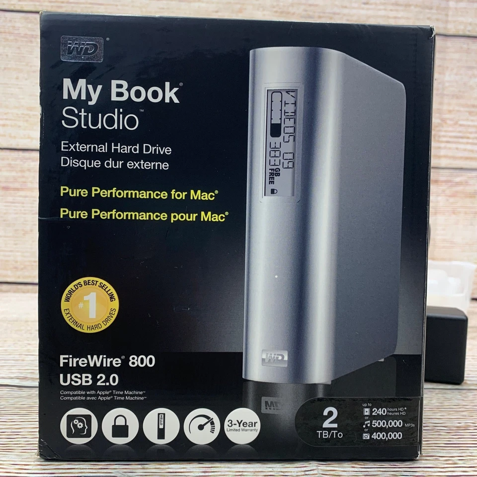 WD My Book Studio 2 TB External Hard Drive FireWire 800 USB 2.0 for Mac - Image 1 of 4