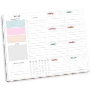 bloom daily planners Planning Pad 8.5x11 Weekly To-Do List & Planner, Pastel - Imagen 1 de 17