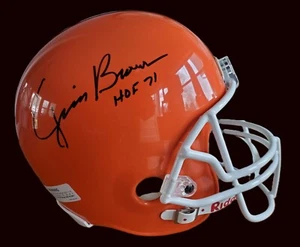 Casco da calcio Jim Brown Cleveland Browns - firmato full size - JSA autentico - Foto 1 di 11