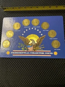 NICE!! SHELL PRESIDENTIAL COLLECTOR COIN SET - 12 BRONZE COINS - Picture 1 of 4