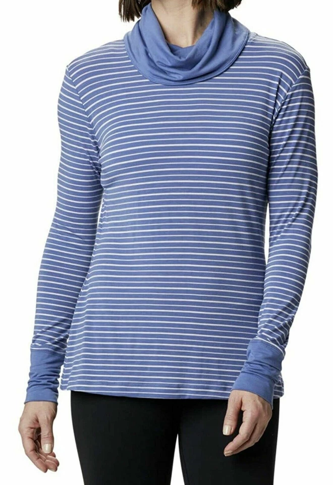 Columbia Women's Essential Elements Striped L/S Shirt Blue Striped MED.