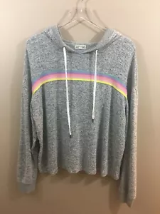 Felpa con cappuccio leggera pullover grigio Inspired Hearts Rainbow Pride - Donna 1X - Foto 1 di 4