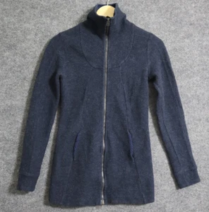 IBEX Jacket Women XS Blue City Classic Turtle Neck Merino Wool Full Zip - Picture 1 of 4