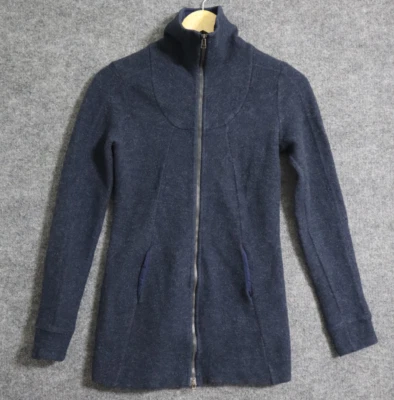 IBEX Jacket Women XS Blue City Classic Turtle Neck Merino Wool Full Zip - Image 1 of 4