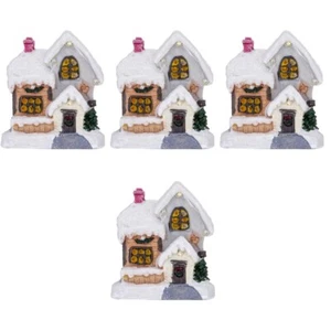 4 PCS Leuchtende Harzhütte Beleuchtete Häuser Hausdekor Beleuchten - Bild 1 von 12