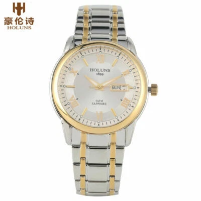 HOLUNS Men Business Automatic Mechanical Watch Date Luminous Full Steel Band - Image 1 of 4