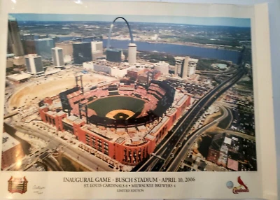 St Louis Cardinals Inaugural Game Busch Stadium April 10 2006 Poster limited  - Image 1 of 4