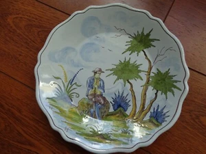 VINTAGE TELLER FRANKREICH KERAMIKHERSTELLUNG NEVERS Handmalerei - Bild 1 von 8