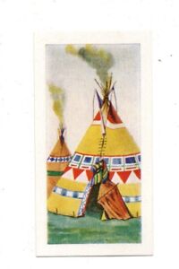 KANE PRODUCTS TRADE CARD RED INDIANS 1958 No. 39 PLAINS TRIBES (2) A TEPEE