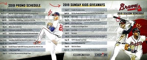 2019 Atlanta Braves Radio Network Taschenplan - entfaltet - KOSTENLOSER VERSAND! - Bild 1 von 3